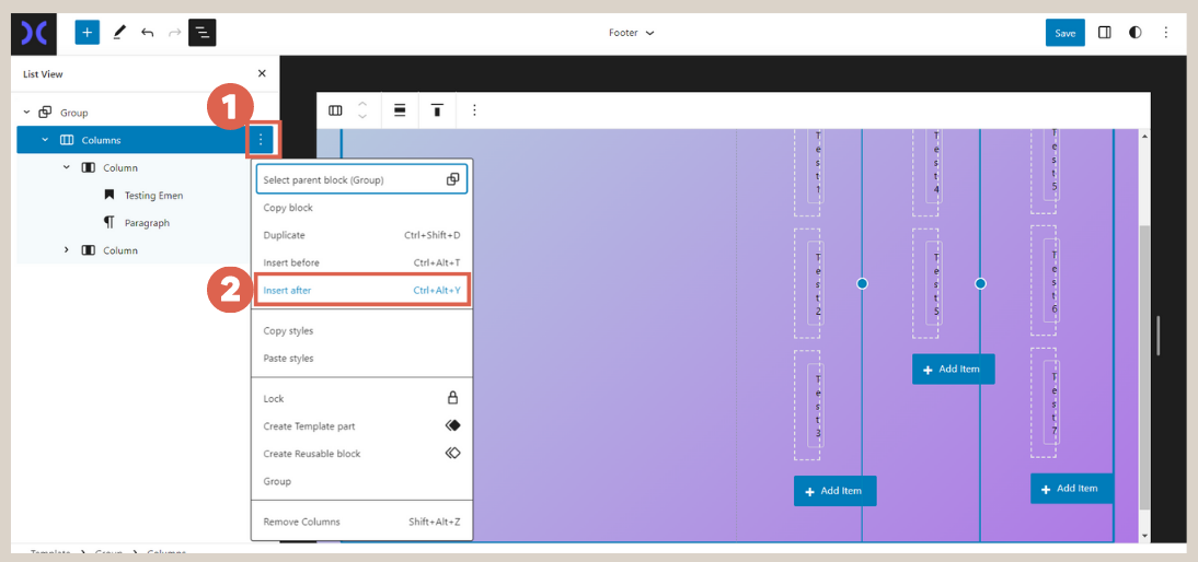 add color in the footer background
