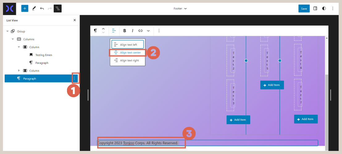 add color in the footer background