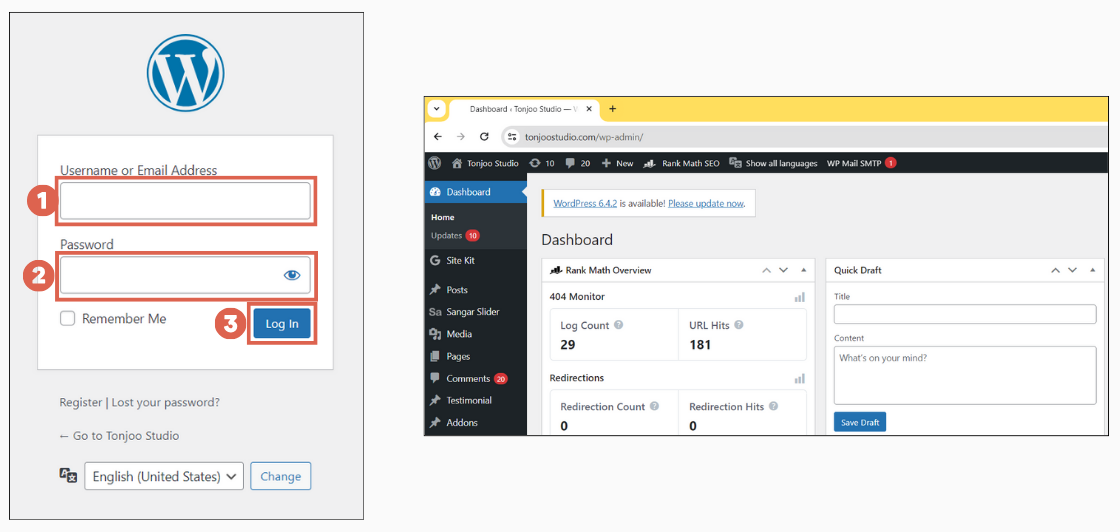 How to Log in to the WordPress Dashboard on a Live Website