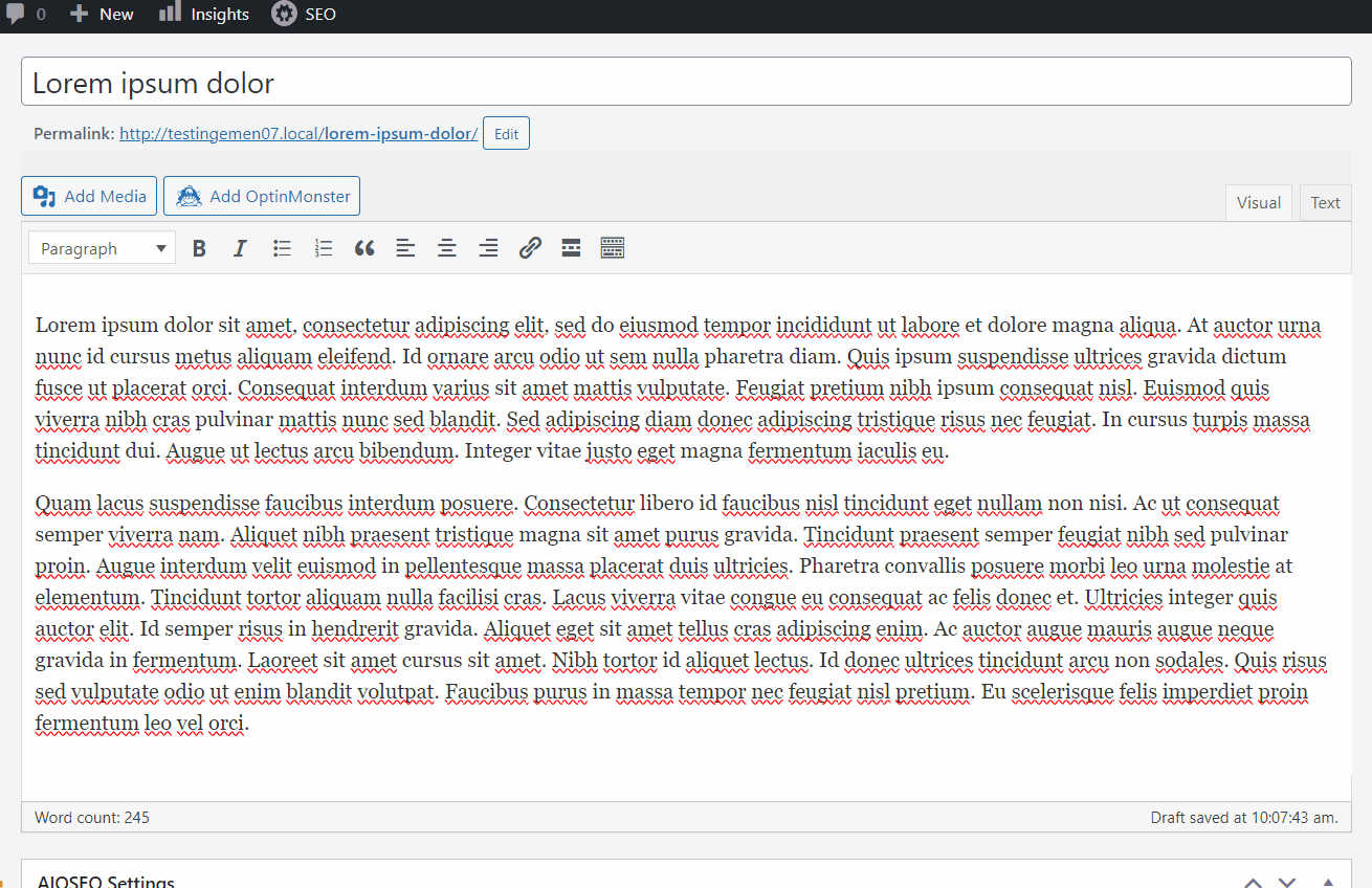 Adding a Meta Description with All in One SEO Pack (AIOSEO)