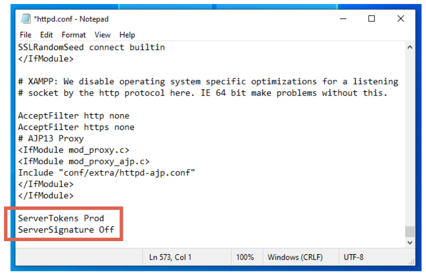 Ways to Hide Apache Server Version in XAMPP