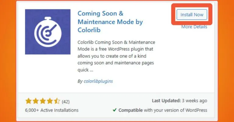 The Coming Soon by Colorlib plugin.