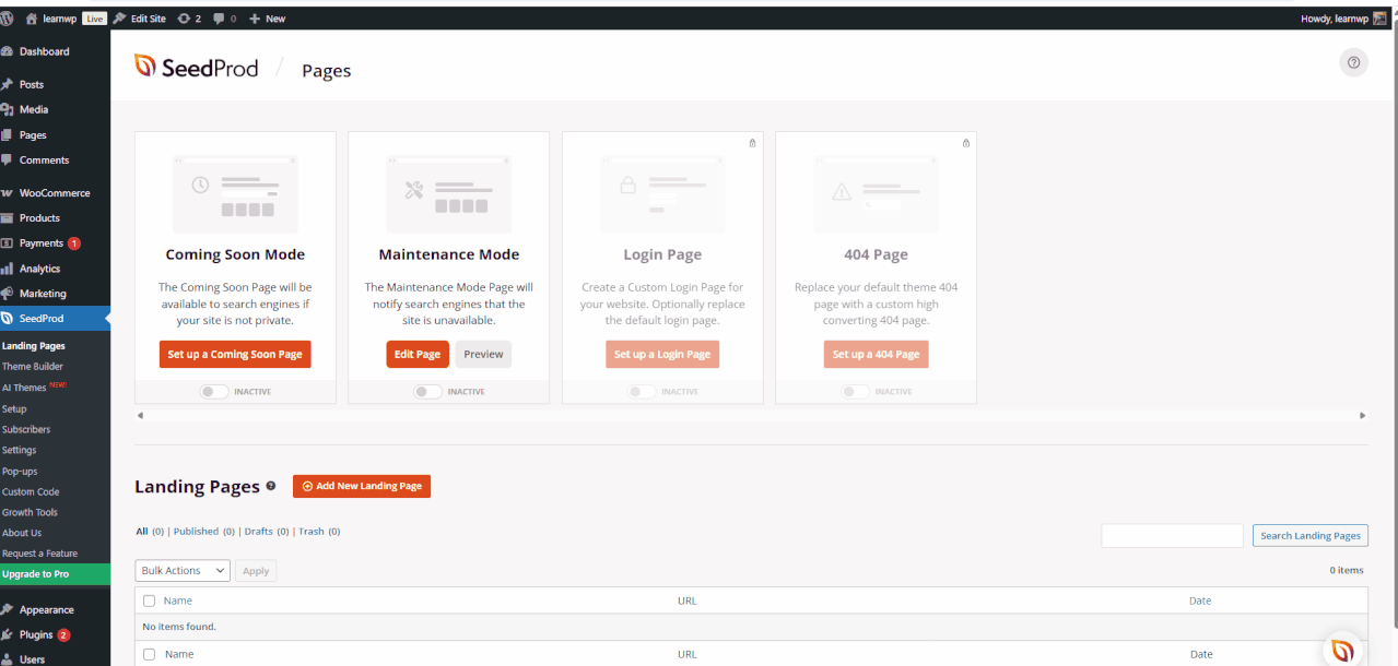 Cara mengaktifkan Wordrpess maintenance mode menggunakan SeedProd