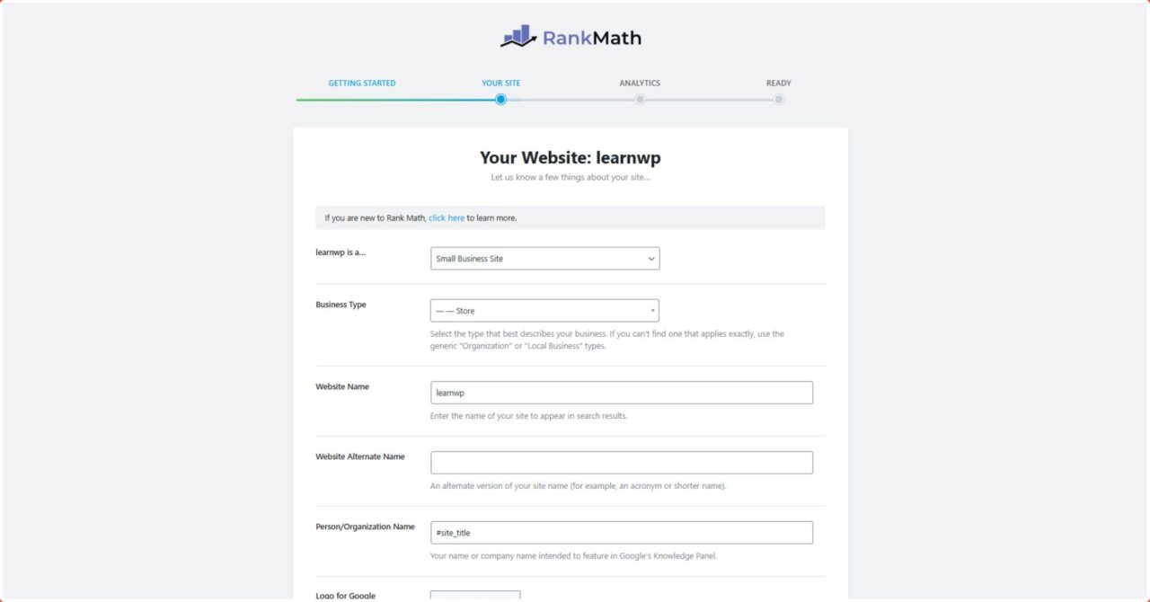 Cara konfigurasi website Rank Math
