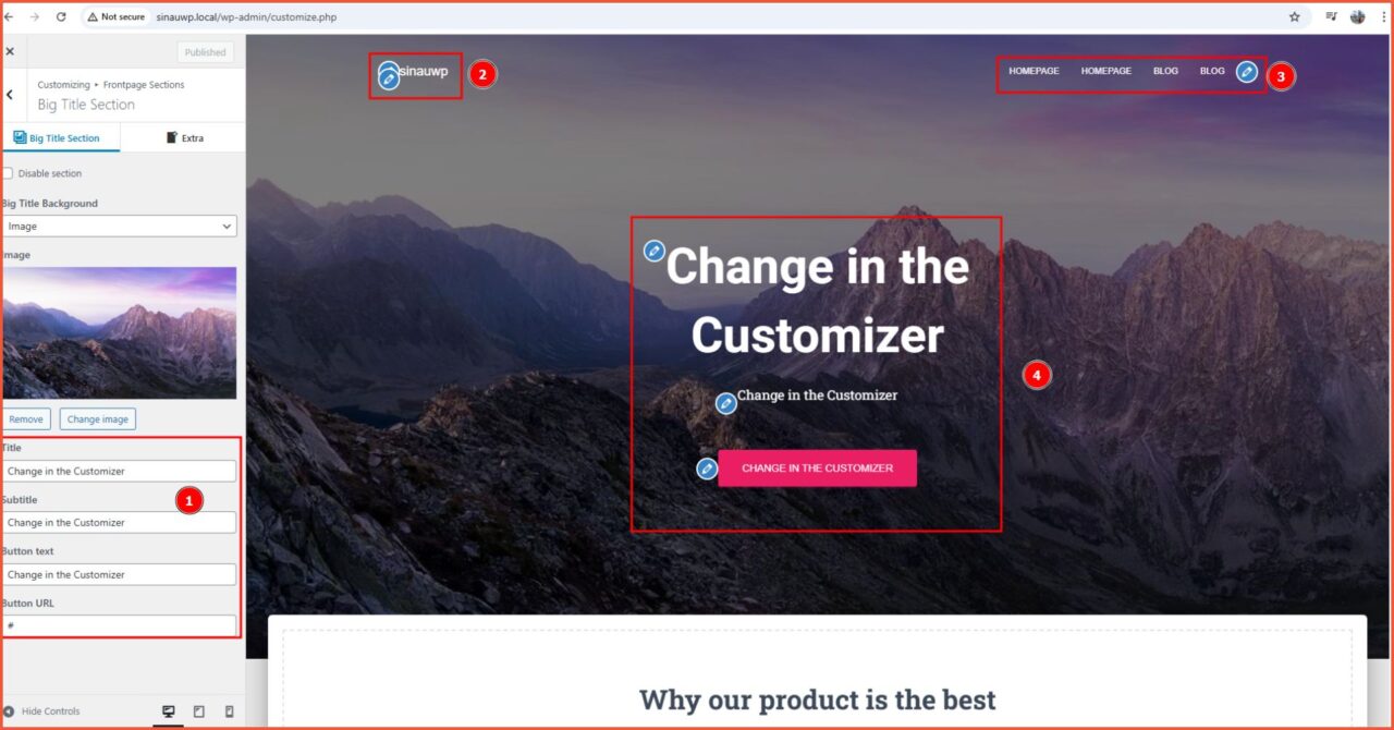 live customizer