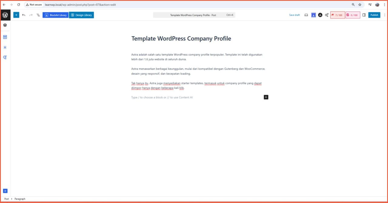 template wordpress company profile