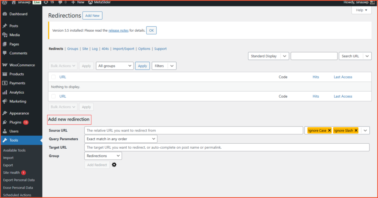 Cara redirect website di WordPress menggunakan plugin redirect dan plugin Rank Math SEO