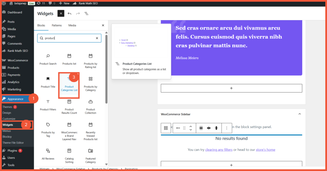 Displaying Categories on the Homepage