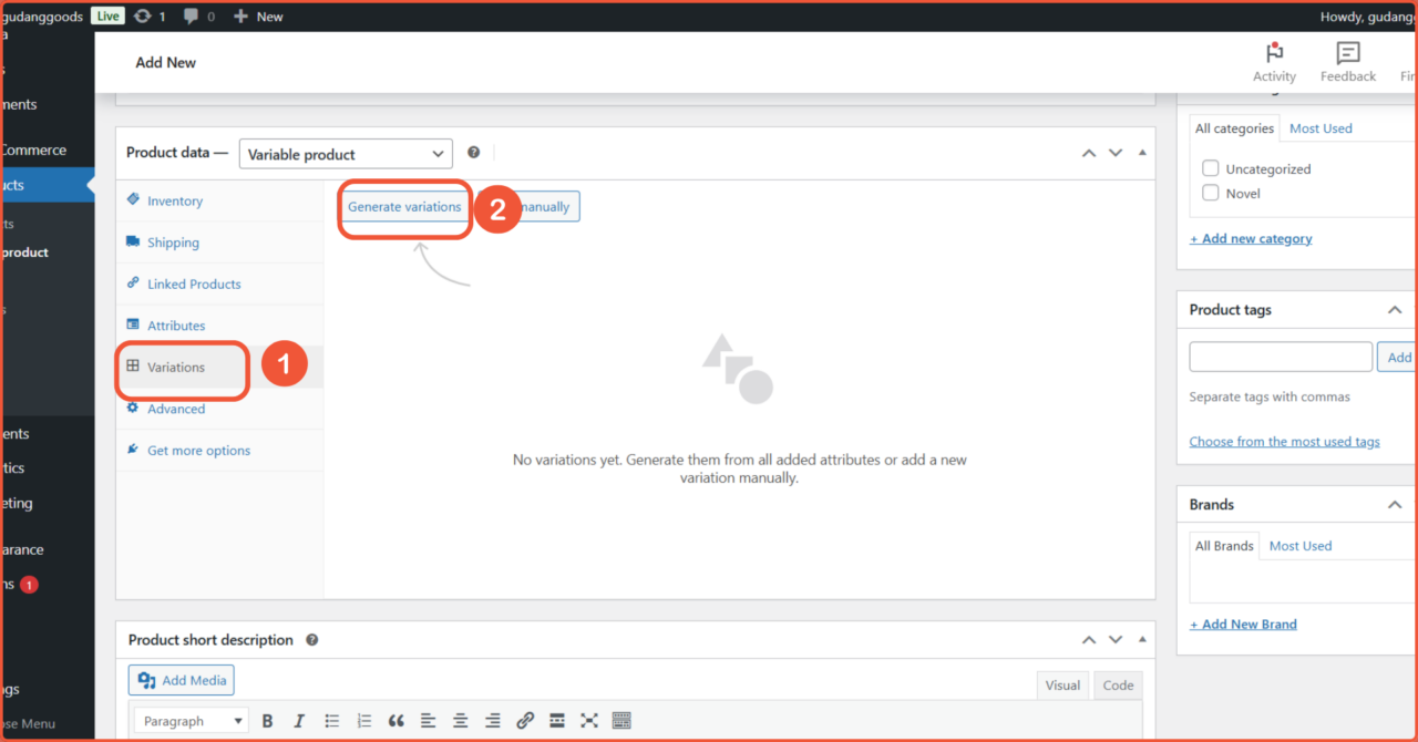  Cara Menambahkan Produk di WooCommerce variable product