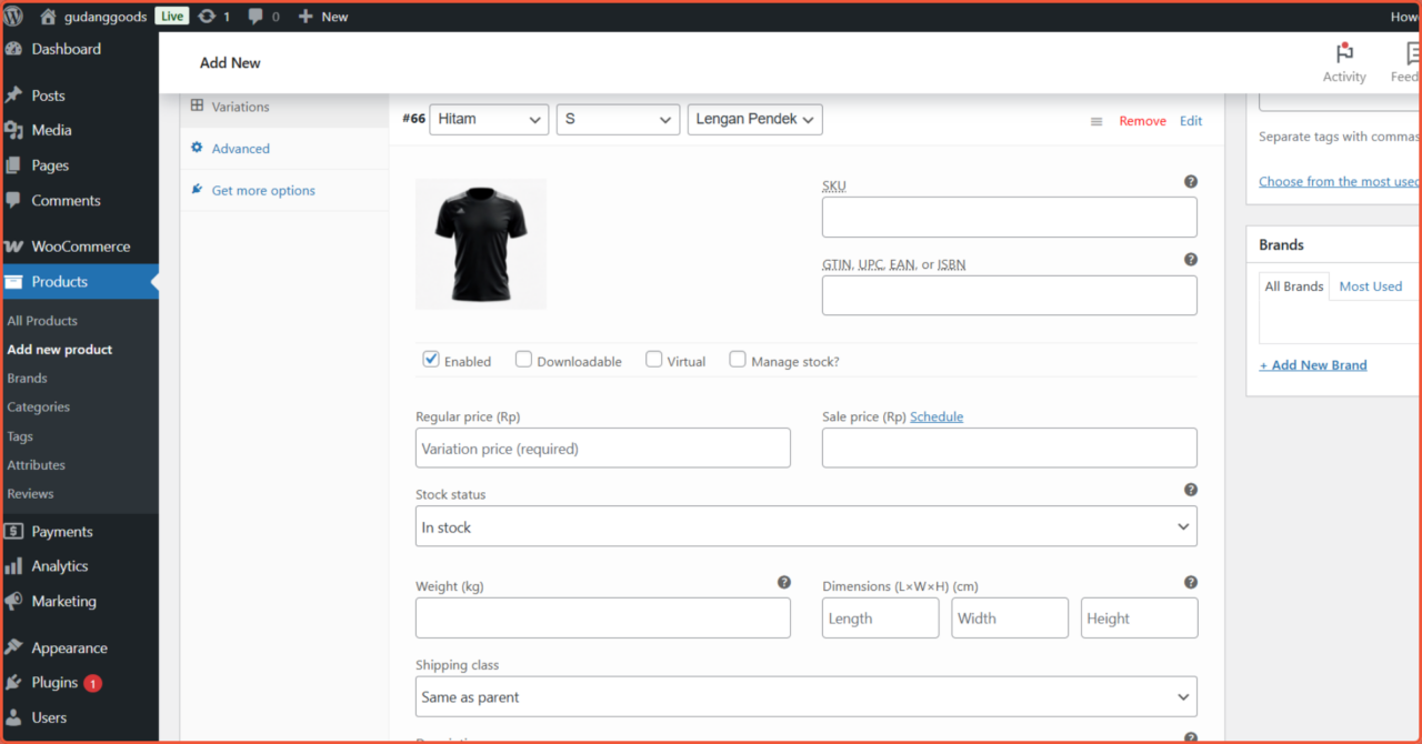  Cara Menambahkan Produk di WooCommerce variable product