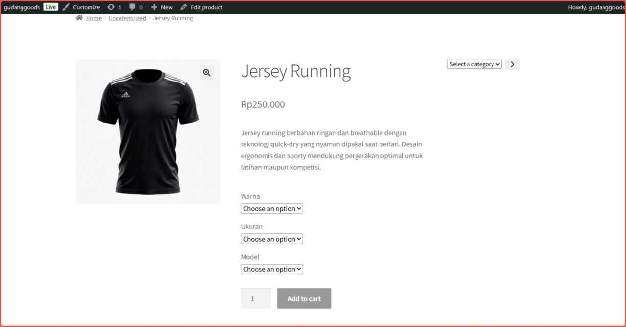  Cara Menambahkan Produk di WooCommerce tampilan variable product