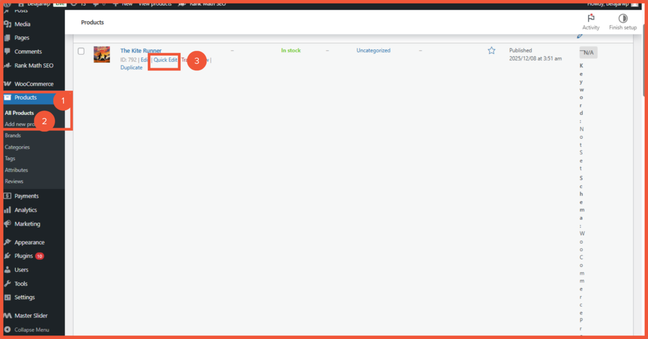 Changing the Category of an Existing Product